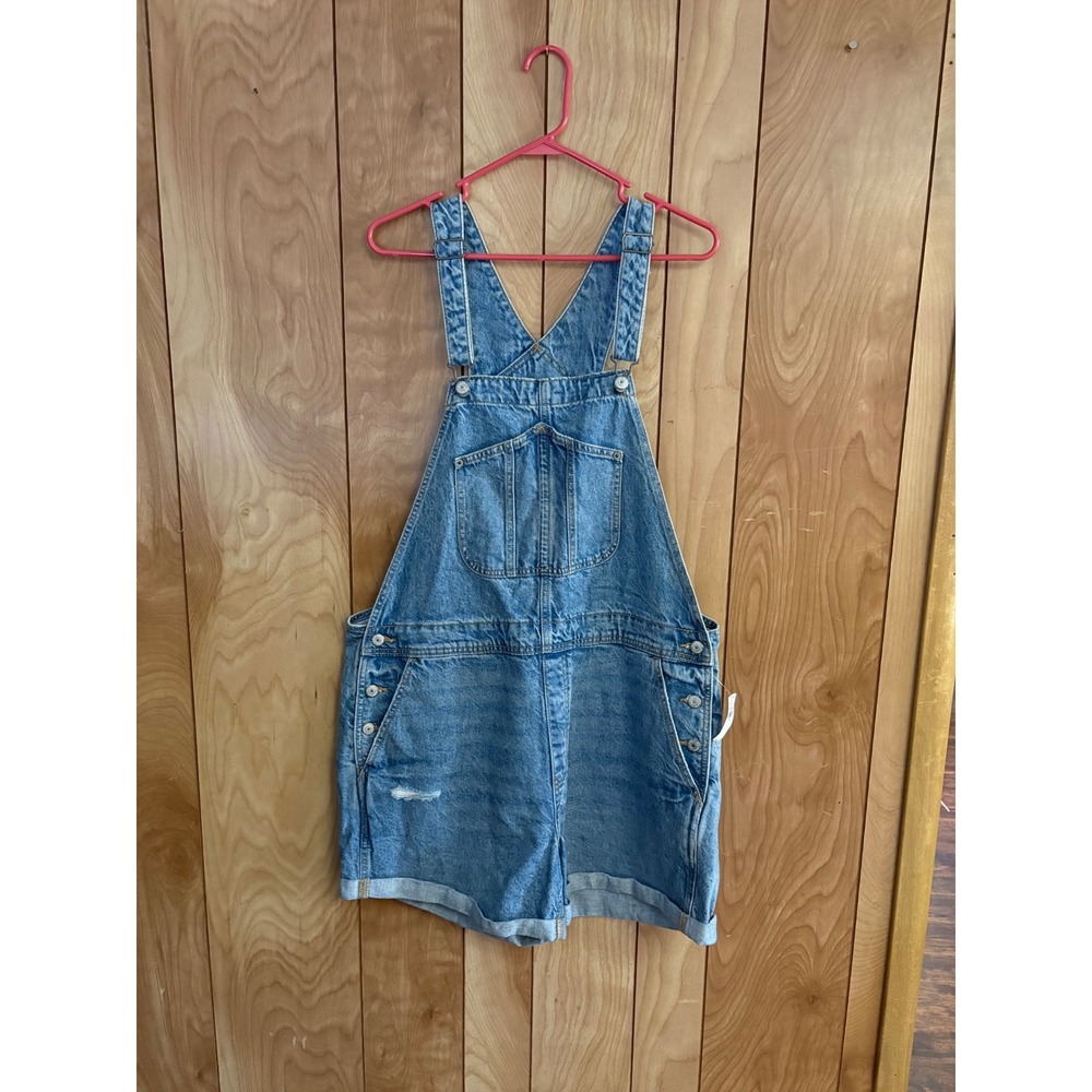Old Navy Denim Overall Shorts XL Blue Jean Dungarees Vintage Y2K NWT